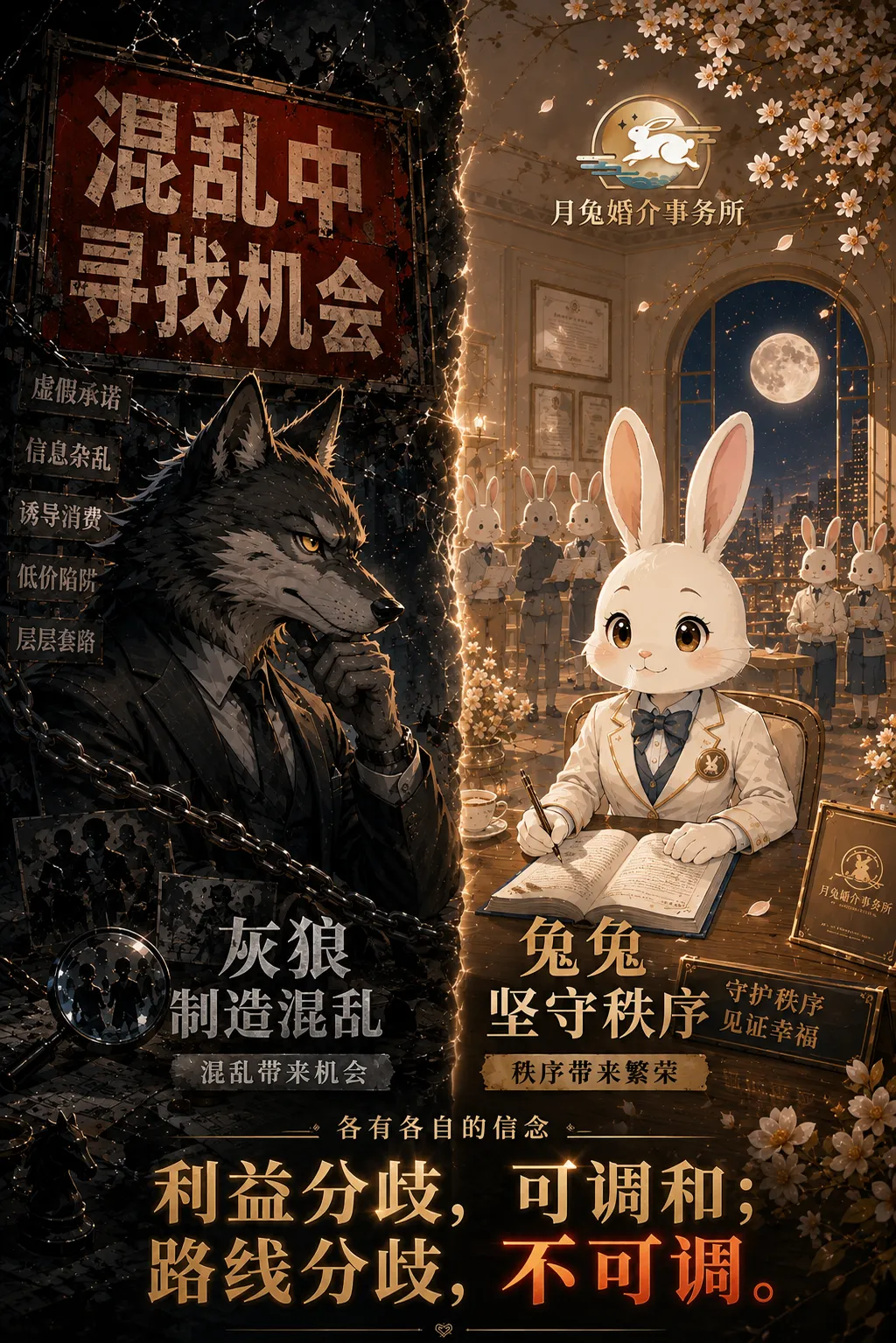 利益分歧，可调和；路线分歧，不可调